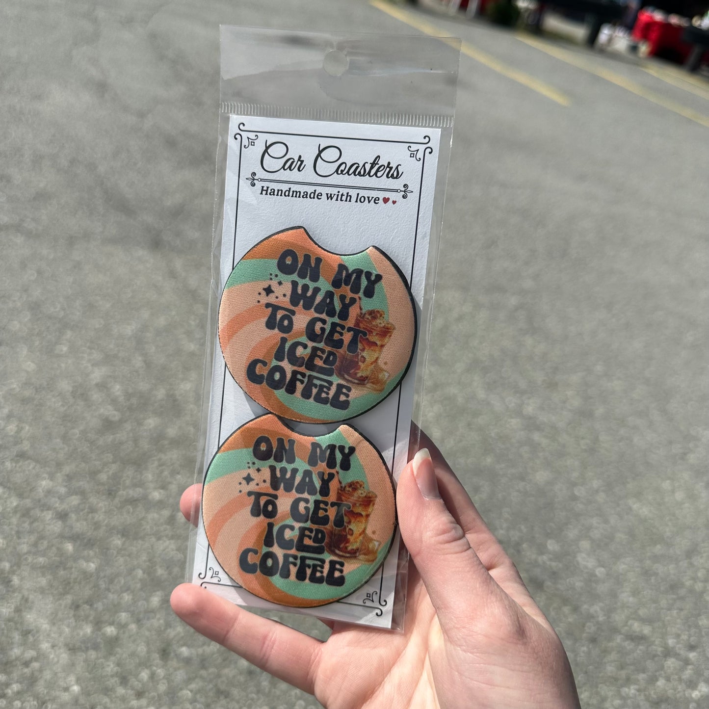 On My To Get Iced Coffee Car Coaster (2PK)