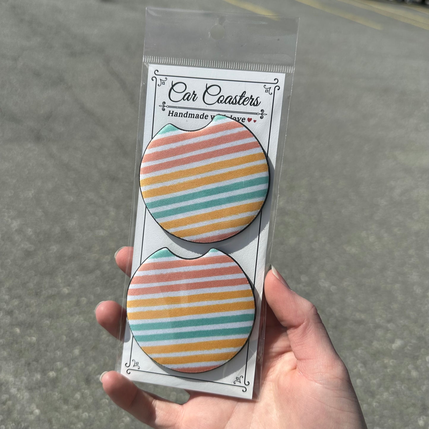 Summer Stripe Car Coaster (2PK)