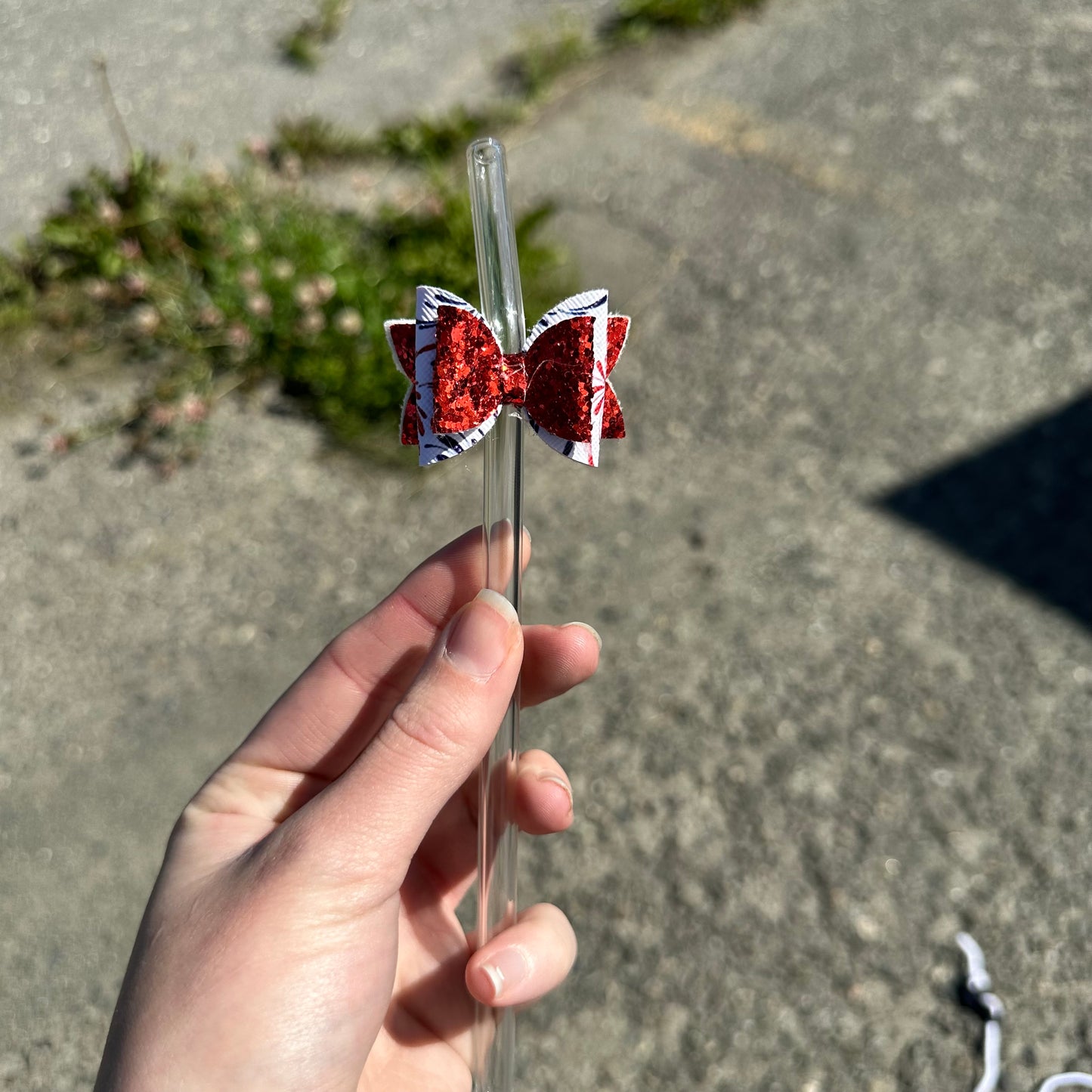 Fireworks Bow Straw Topper