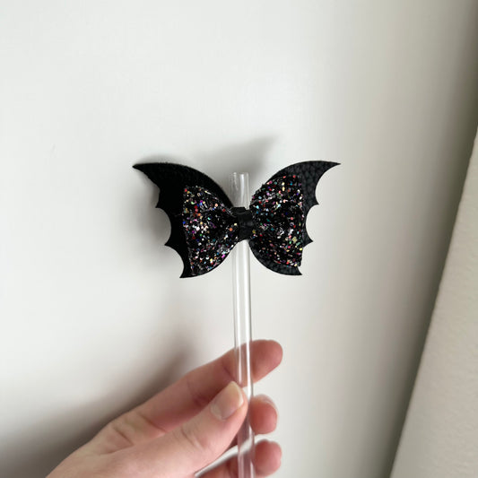 Bat Bow Straw Topper